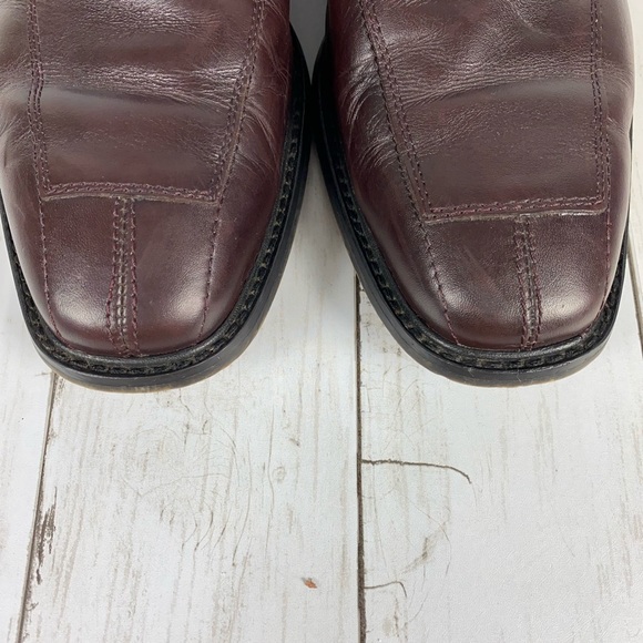 Florsheim Mens Size 10 D Burgundy Leather Oxfords Split Toe Lace Up Shoes - Picture 7 of 11